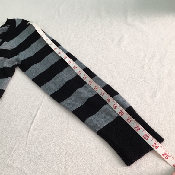 Long, Belted Striped V-neck Sweater by French Connection - Picture 17 of 17